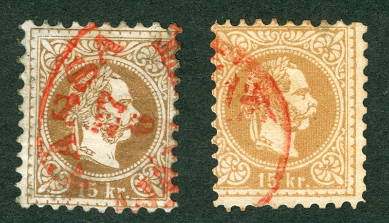 stempel - Freimarken-Ausgabe 1867 : Kopfbildnis Kaiser Franz Joseph I Rote_e10