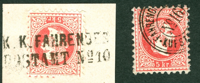 stempel - Freimarken-Ausgabe 1867 : Kopfbildnis Kaiser Franz Joseph I Stempe12