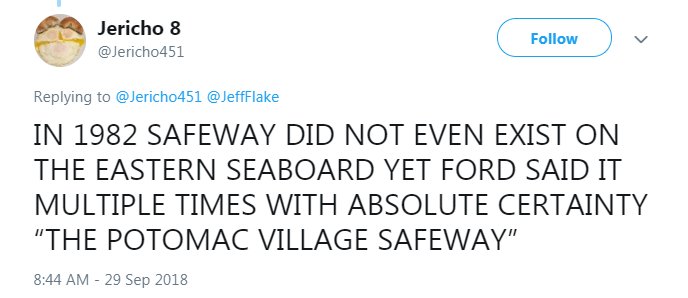 Mark Judge - Safeway Store - Blasey-Ford Testemony - Jeff Flake (( real or fake? )) My Head Hurts! Jerich10