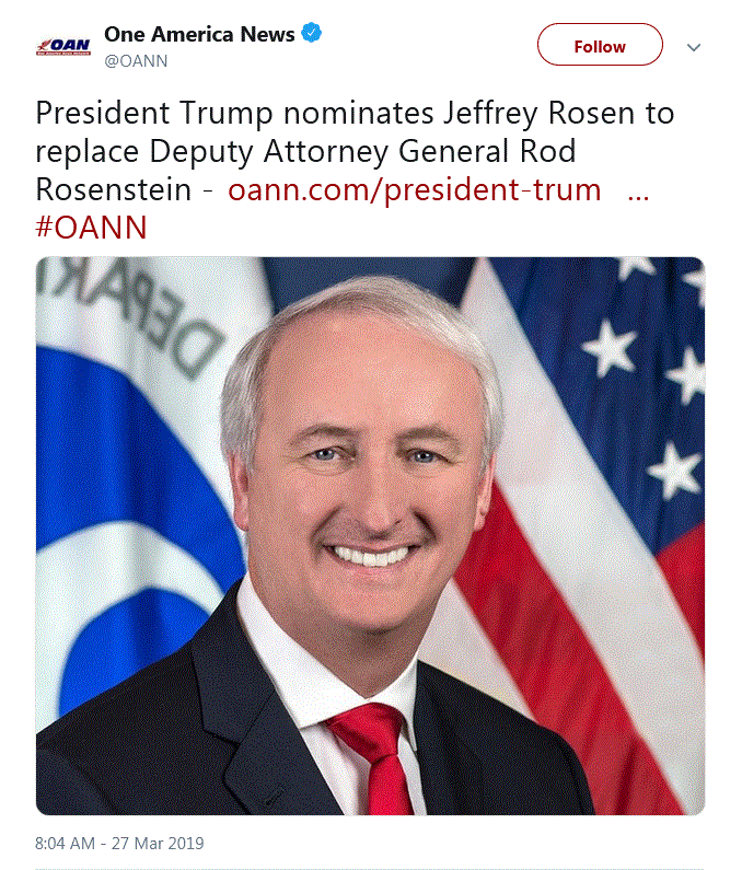 President Trump nominates Jeffrey Rosen to replace Deputy Attorney General Rod Rosenstein Rosen10
