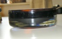Glass bowl - blue and amber bulls-eye. Dscn9629