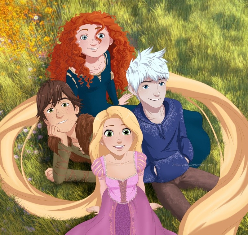 (Fan art) Merida, Rapunzel, Jack et Hiccup - The Big Four - Page 22 Four_w10