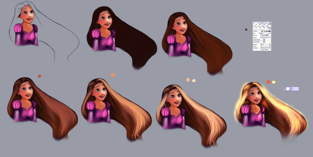 (Fan art) Merida, Rapunzel, Jack et Hiccup - The Big Four - Page 27 Hair_t11