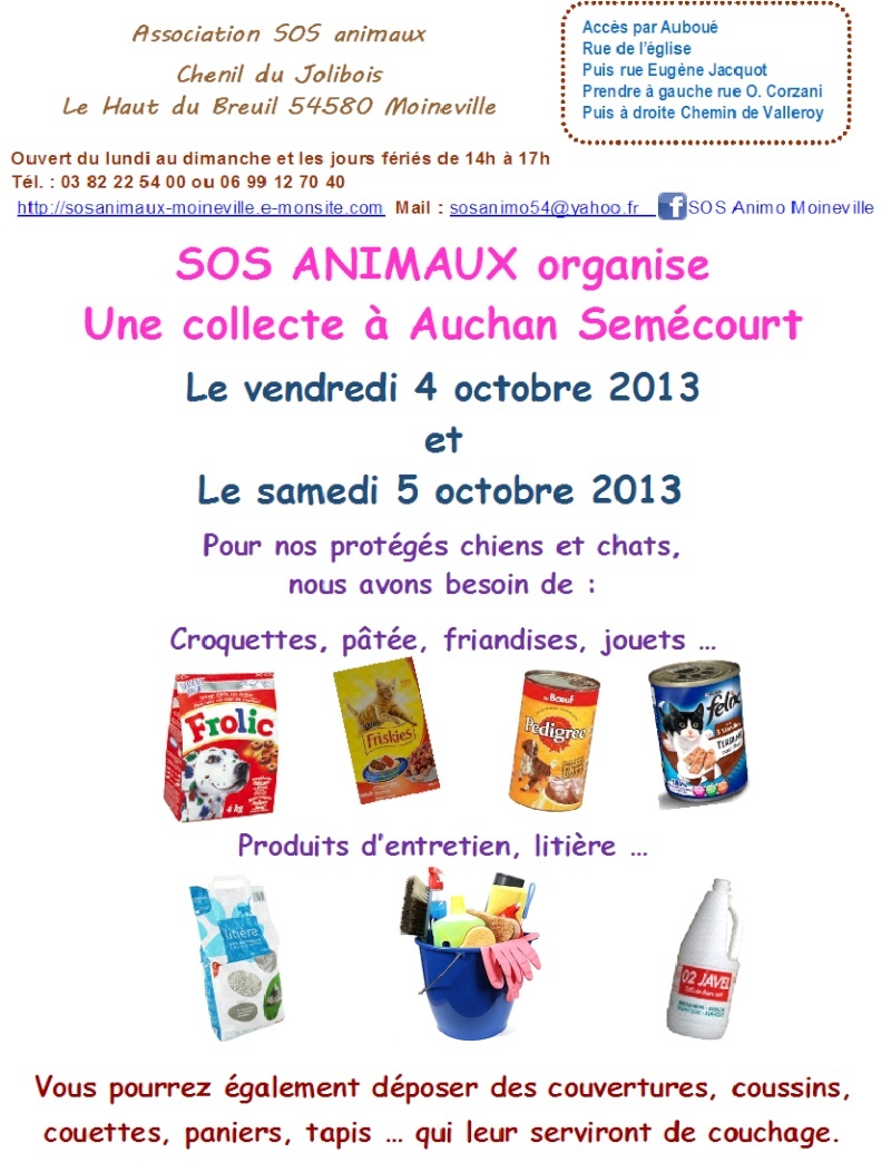 SOS ANIMAUX Refuge de Moineville - Collecte à Auchan Semécourt 4+5/10/2013 Auchan10