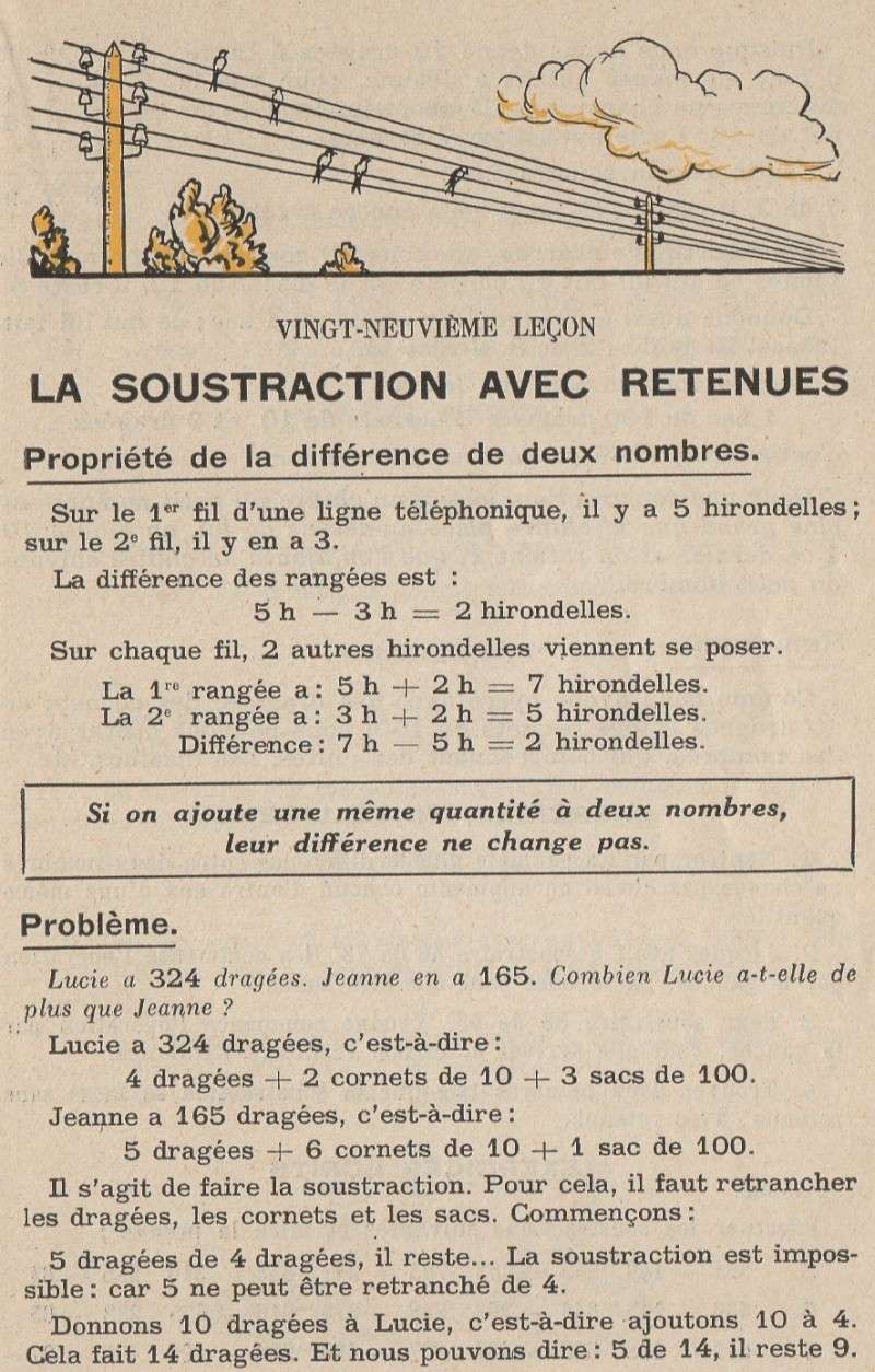 soustraction - Problème pour une soustraction avec cassage de la dizaine : help ! 110