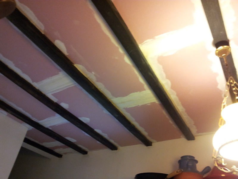 Coller du placo sur plafond bois 20120912