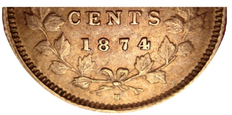 1874H - "C4" Large Date (Wide) & Coin Entrechoqué Double (Dbl. Die Clash) 50247812