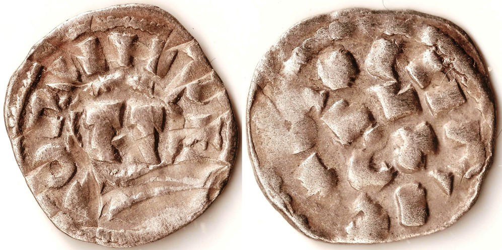 Denier "Henricien" de Lucques (Italie), vraisemblablement de la 1ère période tardive (1125-1180) 00314