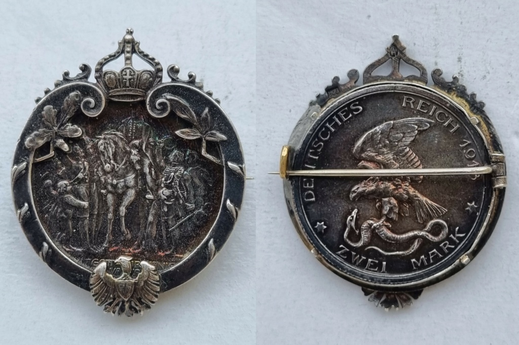 monnaie zwei mark transformée en broche 20230325