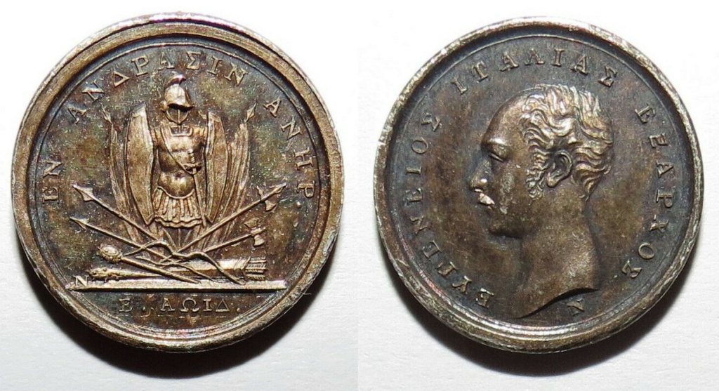 Médaillette Eugéne de Beauharnais 1814 en argent  S-l16021