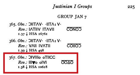Triens de Justiniano 1º - documentación Tomasi10