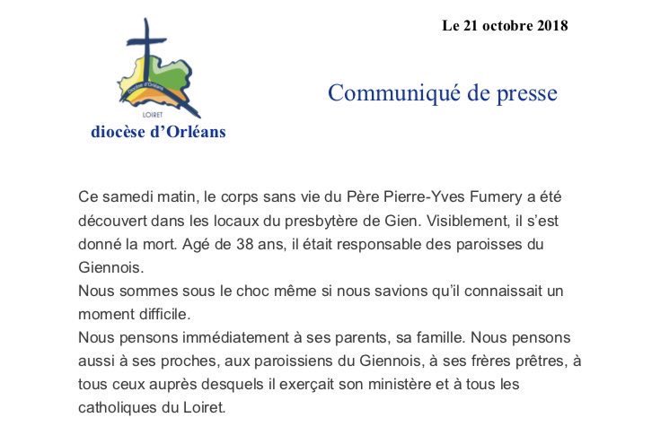 VICTIMES :un prêtre se serait donné la mort dans son église?.. quid de Mgr André Fort ? - Page 2 Dqb5vk10