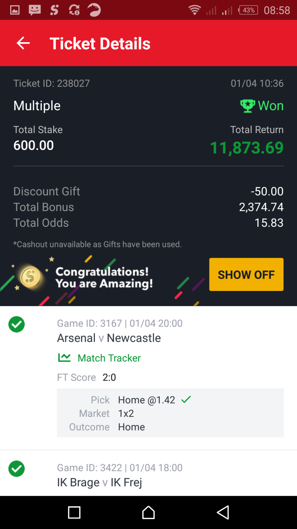 5.06 odds Now Available Screen10