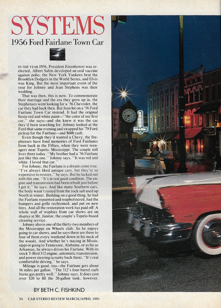 1956 Ford Fairlane Town Car - Car Stereo Review 1991 - Part 1 of 2 1956_f13
