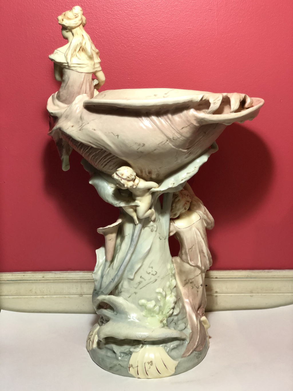 Huge Art Nouveau Teplitz Amphora Royal Dux Shell Center Piece 71662510
