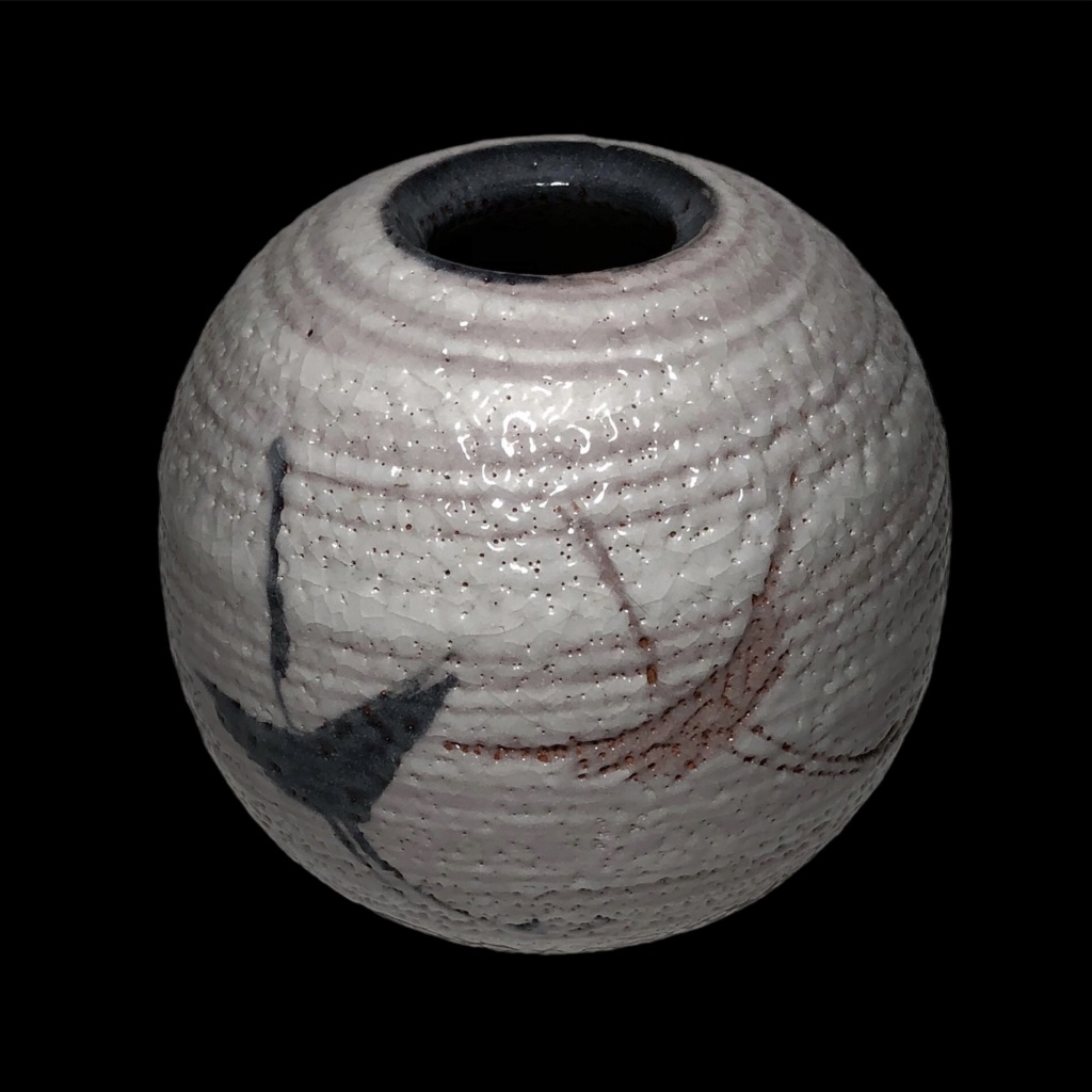 Shino Crackle Glaze Vase - Kikyoya Gama Kiln, Japan  85197110