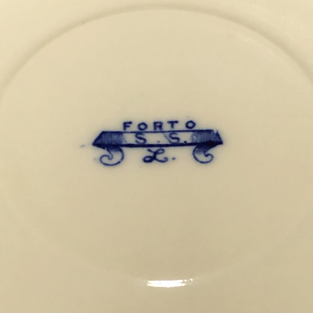 Help ID Mark Forto Blue & White Cup & Saucer Fb150f10