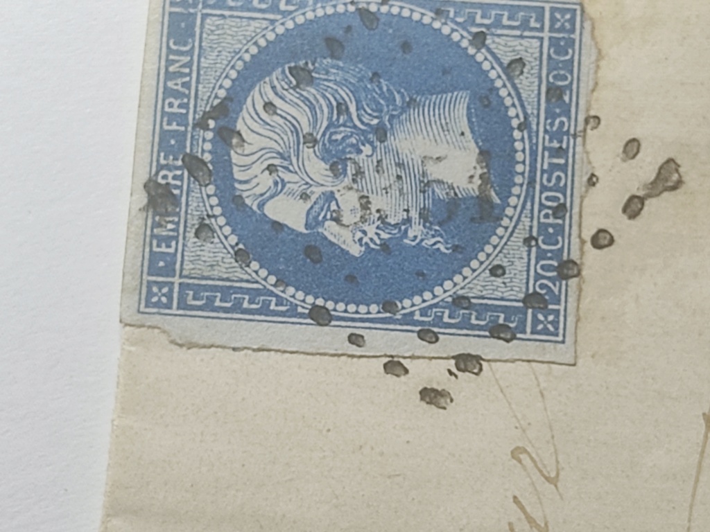 Enveloppe losange à points N° 3351, timbre Napoleon 1861 Img_2498