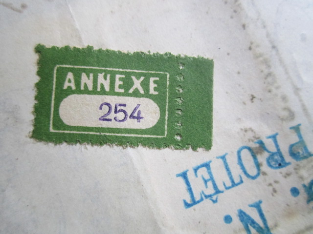 À identifier VIGNETTE vert marqué ANNEXE avec numéro 254 Img_5112