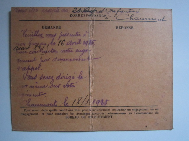 1935 Lettre capitaine Roubertin au Colonel Jaco(t/b) pour Remi Bigot Img_9113