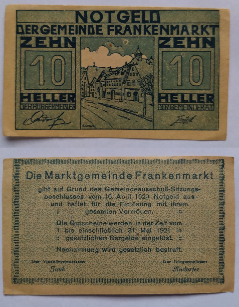 Notgeld 10 Heller Dergemeinde Frankenmarkt, 1920 Img_2012