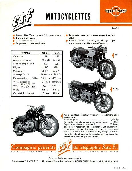 Publicité RATIER C5CS /C6S 1959/1960 Feuill10