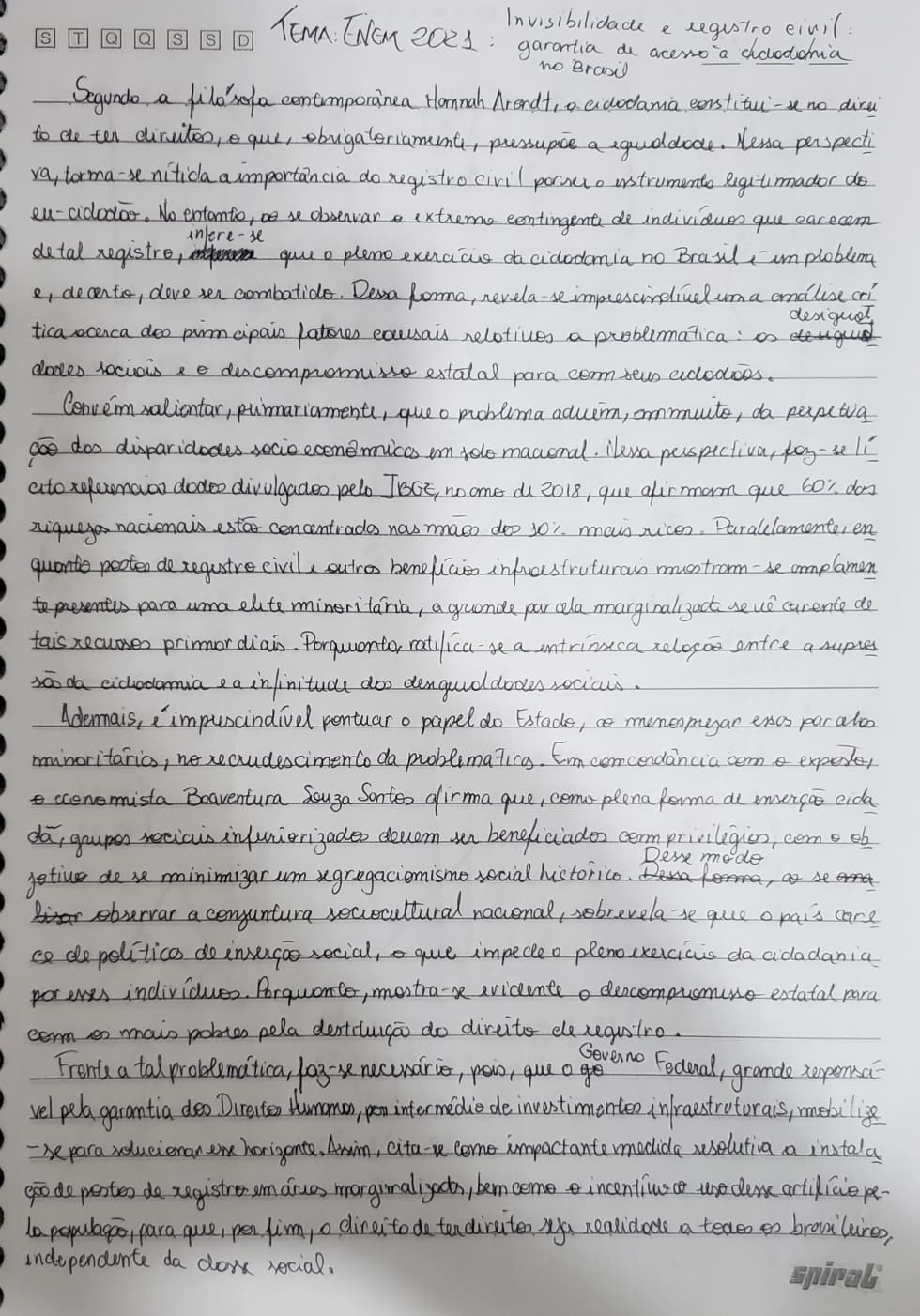 ENEM 2021: Invisibilidade e registro civil: garantia .. Redene10