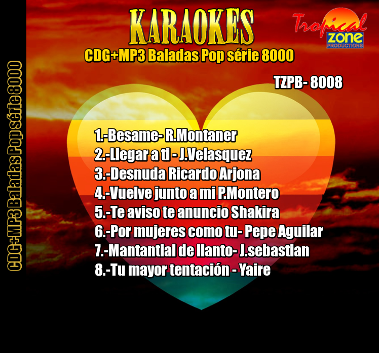 cd karaoke Tropical zone balada pop collection vol.8 800810
