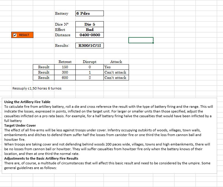 MS Excel for artillery resolution combat 00210