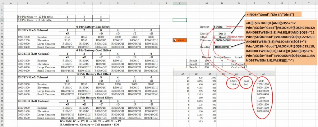 MS Excel for artillery resolution combat Arty0410