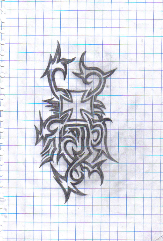 Je vous présentes mes dessins et un Photoshopage. :D Tribal10