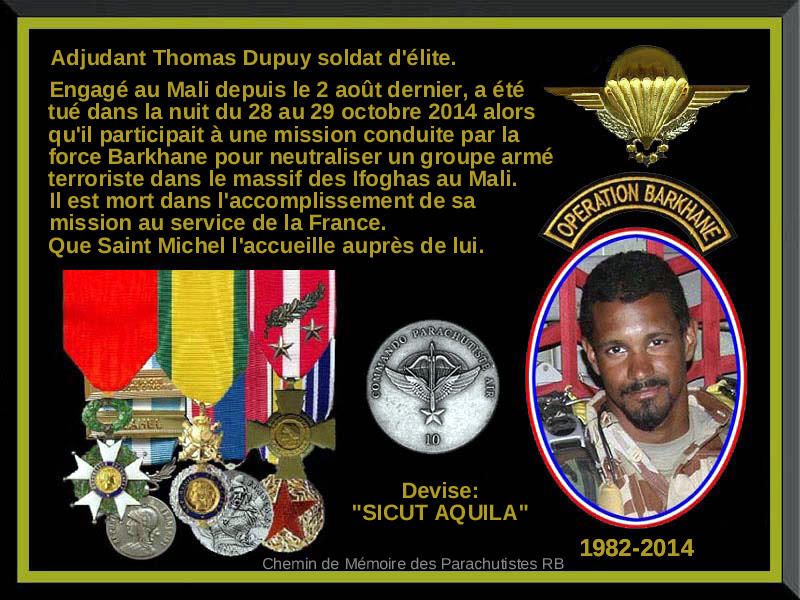 HOMMAGE Sgt-chef Thomas Dupuis CPA, mort au MALI dans la nuit du 24 octobre 2014 8_para10