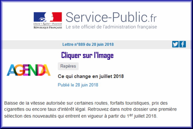 La lettre N° 889 de "Service Public" pour le 28 Juin 2018 88910