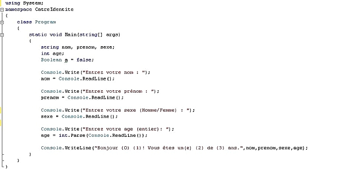 Tutoriel C#... Les Bases Code12