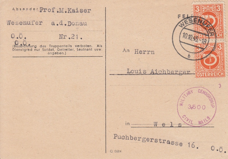 Posthornzeichnung - ANK 697-713 - Belege Img14