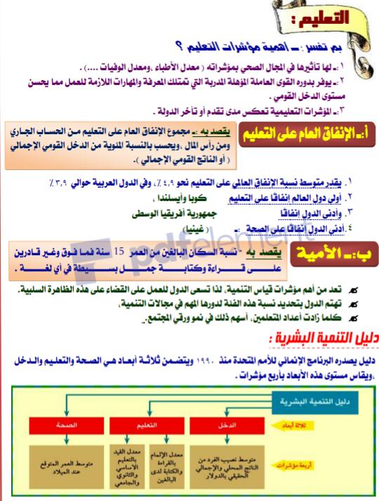 الوحدة الرابعة الدرس الثاني مؤشرات التنمية البشرية Img-2152