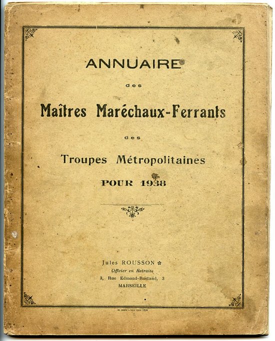 Annuaire des Maîtres Maréchaux-Ferrants pour 1938 Mmf19310