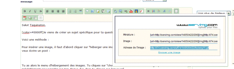 Comment mettre une image ou une photo dans un post ? Hyberg13
