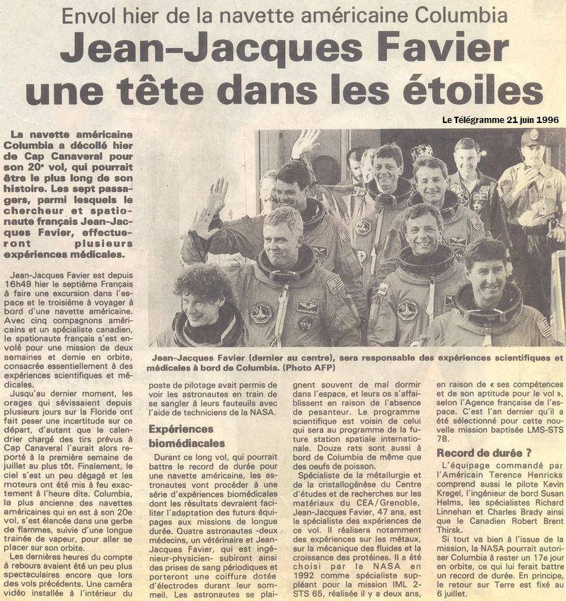 Jean-Jacques Favier - 6 ème Français dans l'Espace 96062110
