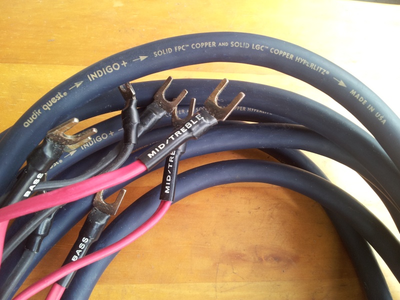 Audioquest Indigo Plus Bi-Wire Speaker Cables - 2.4m pair (Used)sold Aqindi11