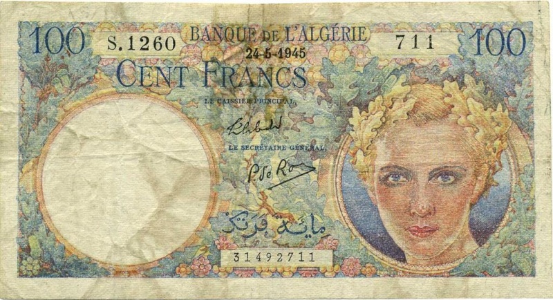 Émissions 100 Francs Algérie de 1852 à 1962 (Photos rares) 100_fr24