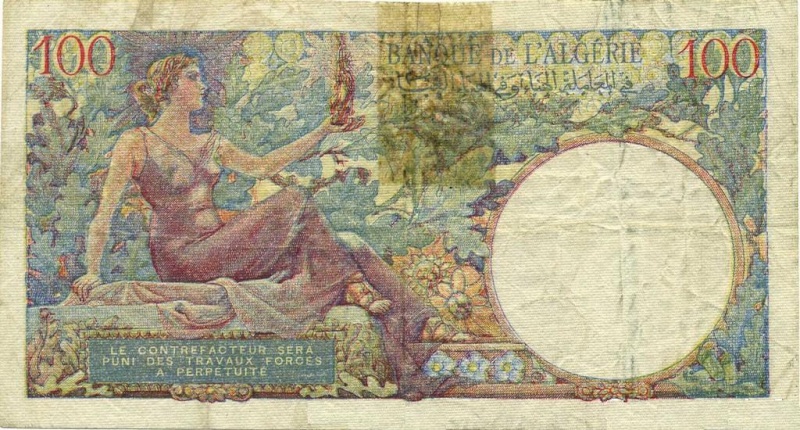 Émissions 100 Francs Algérie de 1852 à 1962 (Photos rares) 100_fr25