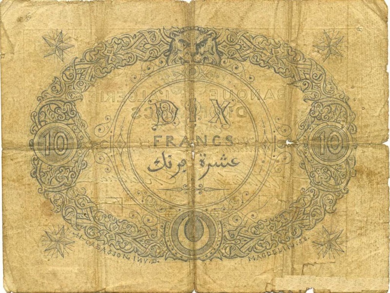 Émissions 10 Francs Algérie de 1871 à 1958 (Photos rares) 10_fra11