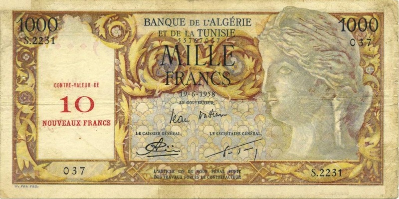 Émissions 10 Francs Algérie de 1871 à 1958 (Photos rares) P18_0416