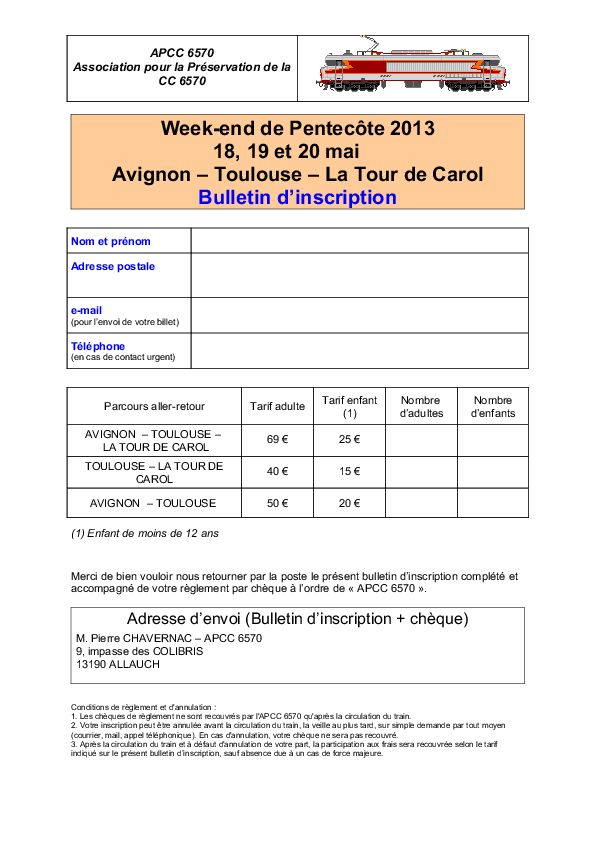 2013 - APCC 6570 - Train Spécial : La CC 6570 entre Avignon ↔ Toulouse ↔ Latour de Carol du 18 au 20 mai 2013. Bullet10