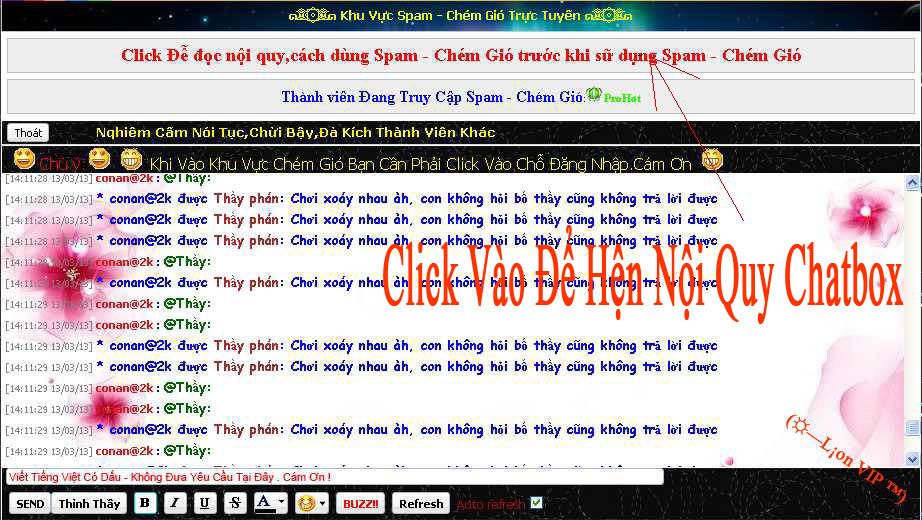 [Code] Chatbox Thỉnh Thầy + Nội Quy Đẹp Cho Forum Chatbo13