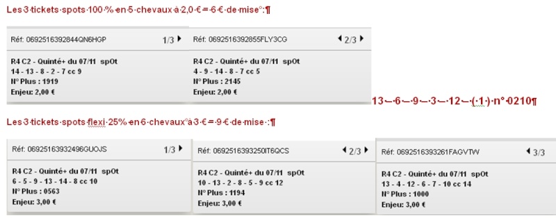 07/11/2014 --- PARIS-VINCENNES --- R4C2 --- Mise 15 € => Gains 4,8 € Scree143