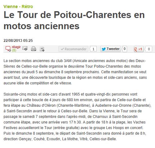 Tour Poitou-Charentes Motos Anciennes 2013 Nrtour10
