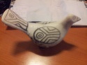 Ceramic bird, SF mark, possibly raku - Shirley Foote?  20130910