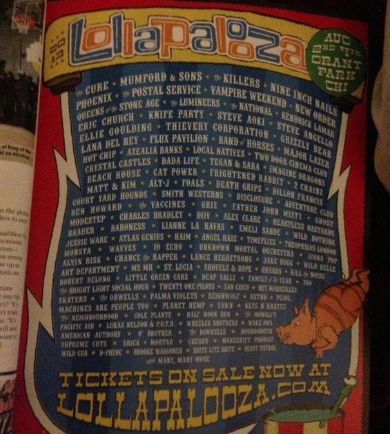 Lollapalooza 2013 lineup leaked Screen12